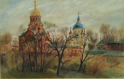 Ольга Борисовна Чернышёва  "Покровский монастырь в Хатьково", 1993 год .
