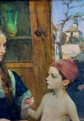 Эдвард Бёрн-Джонс (1833-1898) "Учит раскатывать тесто".