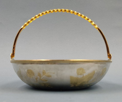 Серебряный набор: корзинка и три стопки. Киев, СССР, 1950 года.