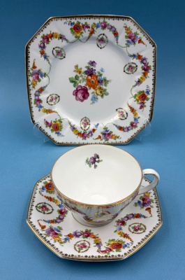 Чайная тройка баварской мануфактуры "Schumann Arzberg" ("Шуман Арцберг"), ФРГ, 1960-1970-е гг.