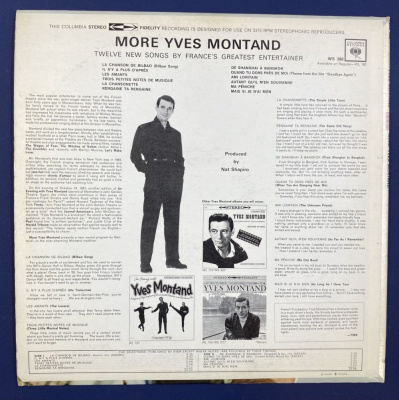 Виниловая пластинка More Yves Montand "Twelve new songs by France s Greatest Entertainer."