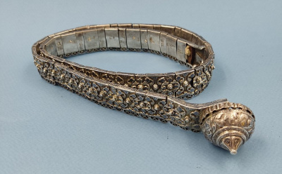 Серебряный женский пояс под Кавказское платье. 1895 год. Тбилиси (Тифлис). Мастер АМ.