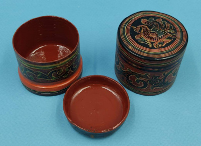 Шкатулка с двойным дном.Папье-маше.Китай.