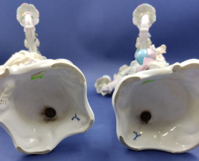 Парные подсвечники "Meissen", XIX век.