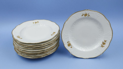Набор десертных тарелок "Meissen", "Золотой Цветок".