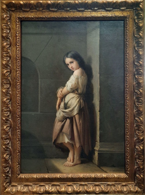 Лев Григорьевич Соловьёв "Девочка", 1870-е годы. Копия с неизвестной картины Викентия Александровича Слендзинского (1838-1909 гг.)