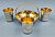 Серебряный набор: корзинка и три стопки. Киев, СССР, 1950 года.