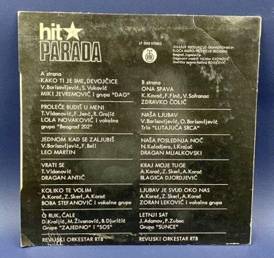 Виниловая пластинка "HIT PARADA".