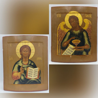 Иконы "Иоанн Предтеча" и "Господь Вседержитель".