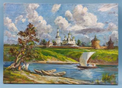Сидельников В. А. "Вид на Лужецкий монастырь" 1980 г.