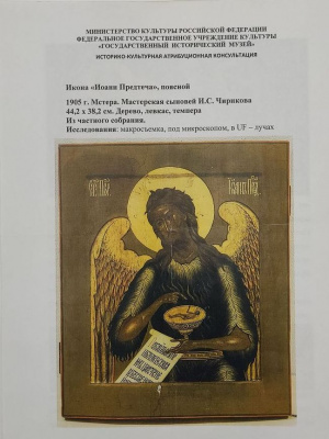 Иконы "Иоанн Предтеча" и "Господь Вседержитель".
