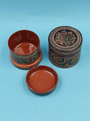 Шкатулка с двойным дном.Папье-маше.Китай.