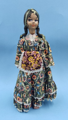 Кукла "Цыганка", 1950-е гг. Паричковая. Родной аутфит. СССР. 