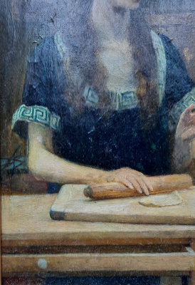 Эдвард Бёрн-Джонс (1833-1898) "Учит раскатывать тесто".