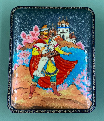Шкатулка лаковая миниатюра "Садко", "Палех".