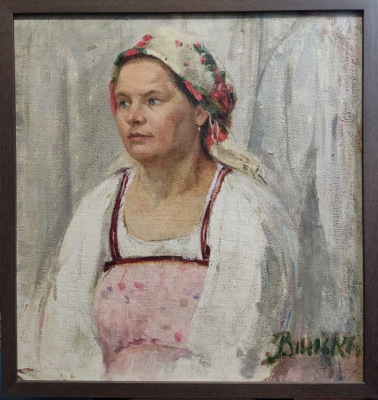 Вера Эммануиловна Вильковиская "Женщина в розовом сарафане".