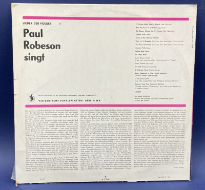 Виниловая пластинка Paul Robeson singt.