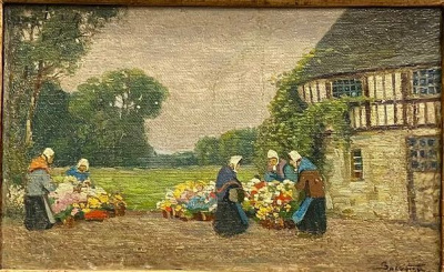 Академик АХ Виктор И.Зарубин(1866-1928) "Цветочный базар". 