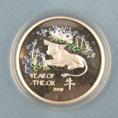 Серебряная монета Острова НИУЭ 2008 г. "Год Быка".