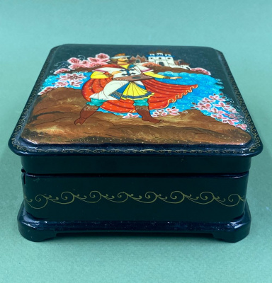 Шкатулка лаковая миниатюра "Садко", "Палех".