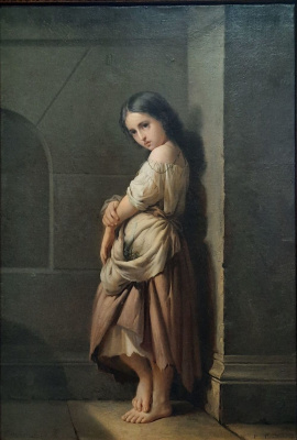 Лев Григорьевич Соловьёв "Девочка", 1870-е годы. Копия с неизвестной картины Викентия Александровича Слендзинского (1838-1909 гг.)