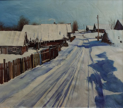 Н. Новик "Зимняя Деревня", 2001 год.