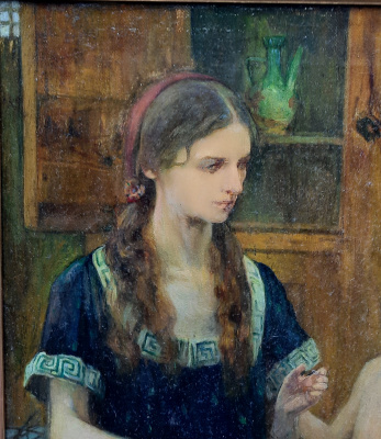 Эдвард Бёрн-Джонс (1833-1898) "Учит раскатывать тесто".