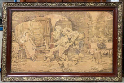 Жаккардовая гобеленовая картина (шпалера), созданная во Франции на рубеже XIX–XX веков по мотивам работы известного итальянского живописца Франческо Винеа (Francesco Vinea, 1845–1902).