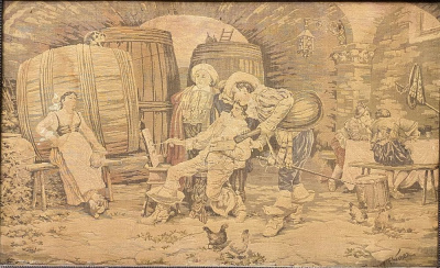 Жаккардовая гобеленовая картина (шпалера), созданная во Франции на рубеже XIX–XX веков по мотивам работы известного итальянского живописца Франческо Винеа (Francesco Vinea, 1845–1902).